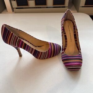 Chinese Laundry Vibrant Striped Heels